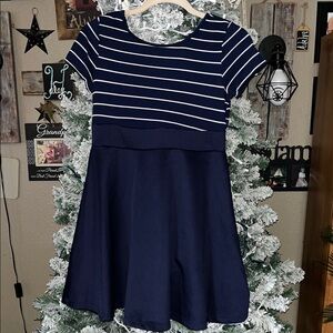 Navy Striped juniors Dress
